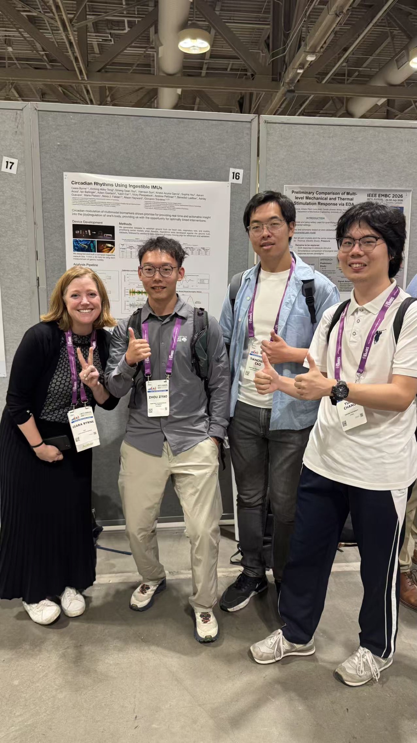 DARE Lab members at the IEEE EMBC 2026 poster session
